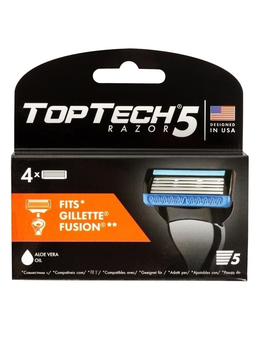Сменные кассеты TopTech Razor 5, 5 лезвий, 4 шт